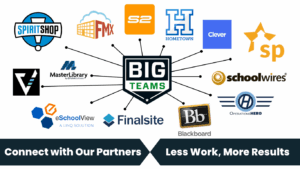 Partner logos arranged around BigTeams logo